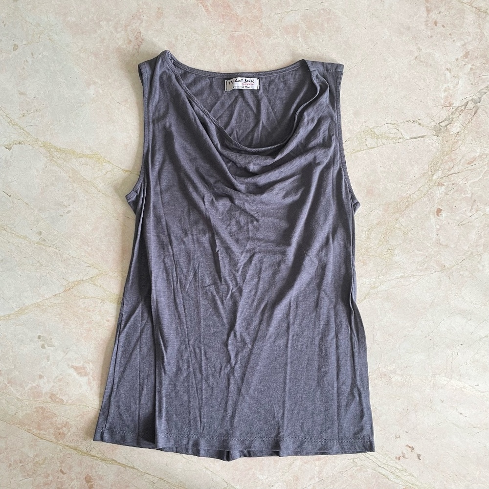 Michael Stars designer gray cowl neck top